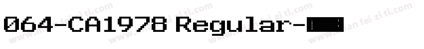 064-CA1978 Regular字体转换